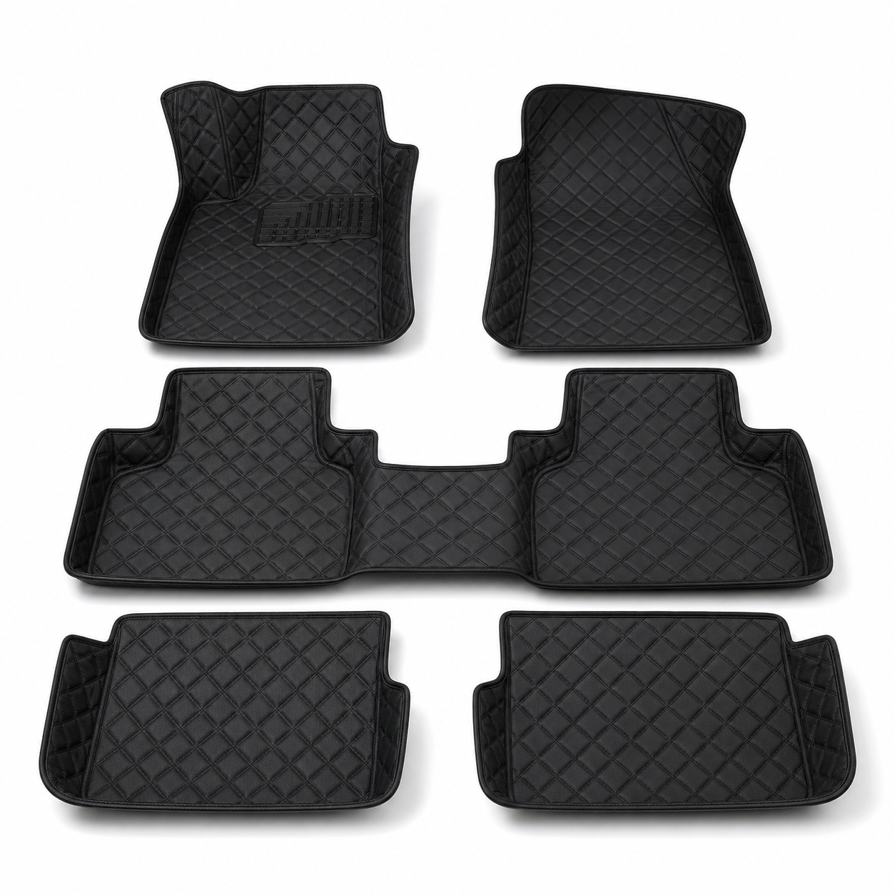 Premium 7D Car Floor Mats Full Set – Black