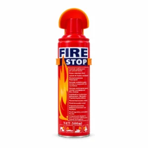 Fire Stop Spray 500ml red can with orange cover and mounting clip